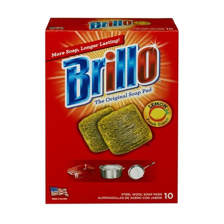 BRILLO Heavy Duty Steel Wool Pads For Multi-Purpose , 10PK 23320